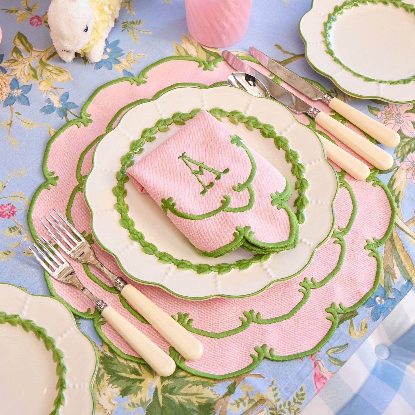 Pink & Green Amanda Placemats (Set of 4)