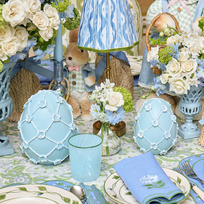 Small Blue Floral Trellis Easter Egg (Pair) - 17cm