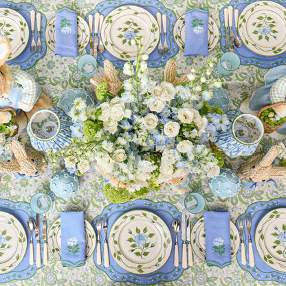 Bluebell Rose Embroidered Linen Napkins (Set of 4)