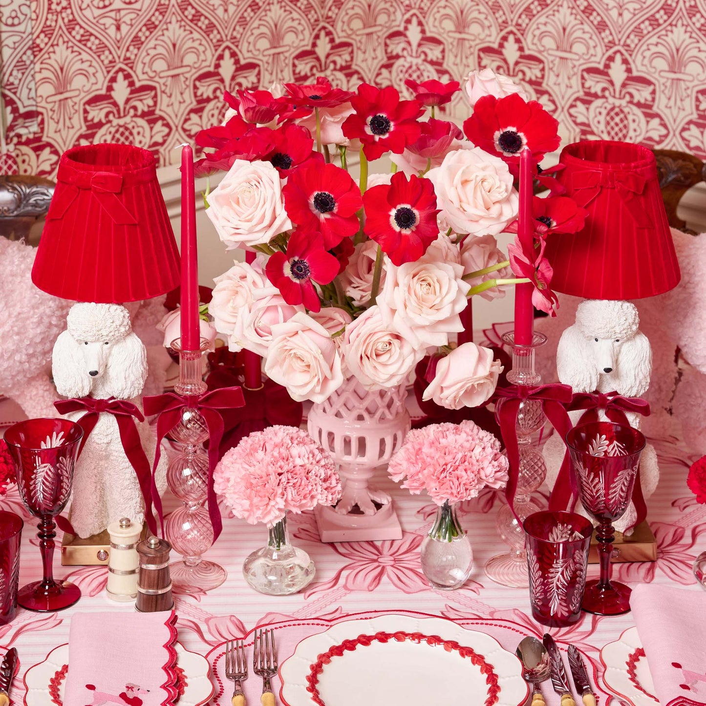 Red Ribboned Fifi Poodle Rechargeable Lamp