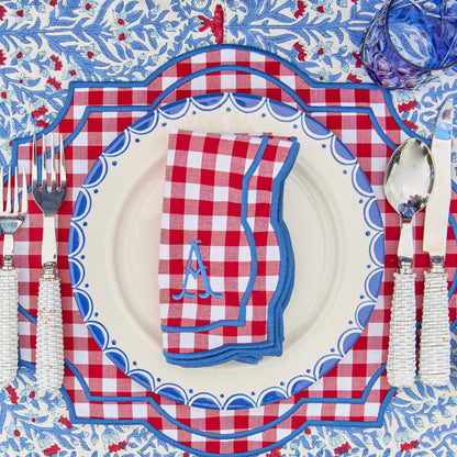 Red Gingham Felix Placemats & Napkins (Set of 4)