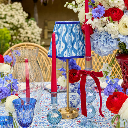 Small Camille Azure Candle Holders (Pair)