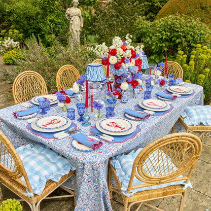 Blue & Red Ethel Blockprint Tablecloth