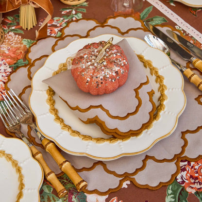 Small Orange Glitter Pumpkins (Set of 8)