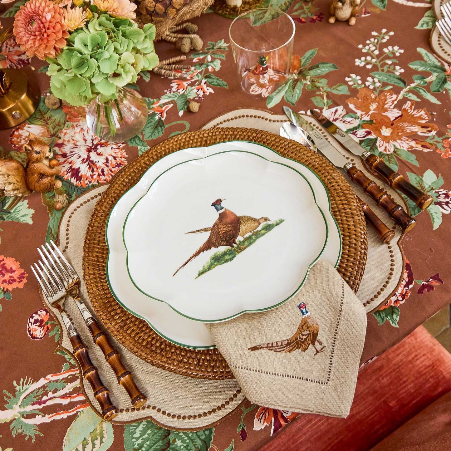 Taupe & Chocolate Eloise Linen Placemats (Set of 4)