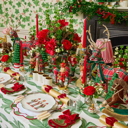 Green Bow Candycane Tablecloth