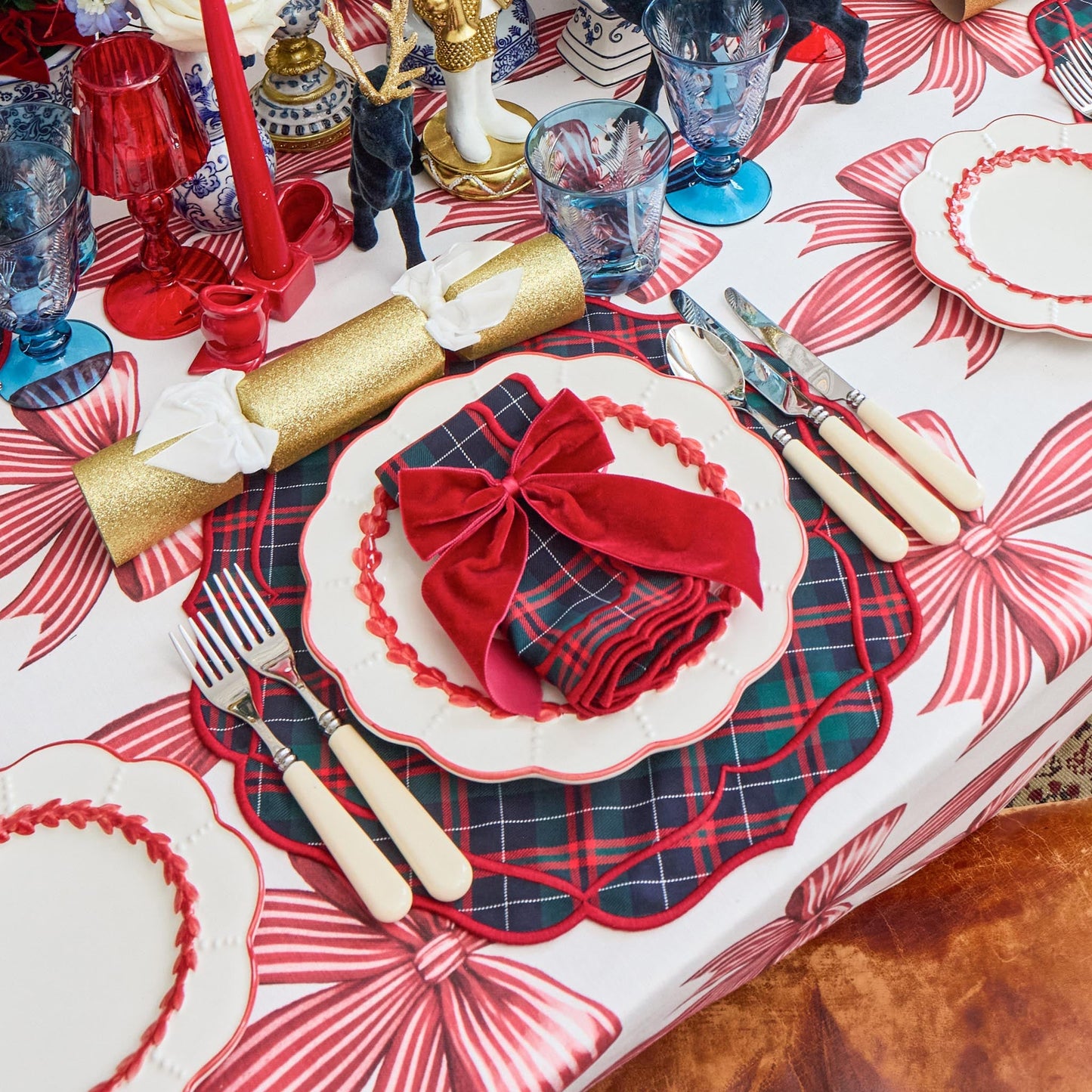 Red & Blue Sylvia Tartan Napkins (Set of 4)