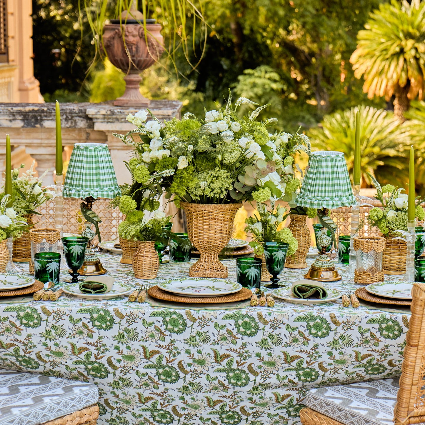 Emerald Palm Tree Glasses (Set of 4)
