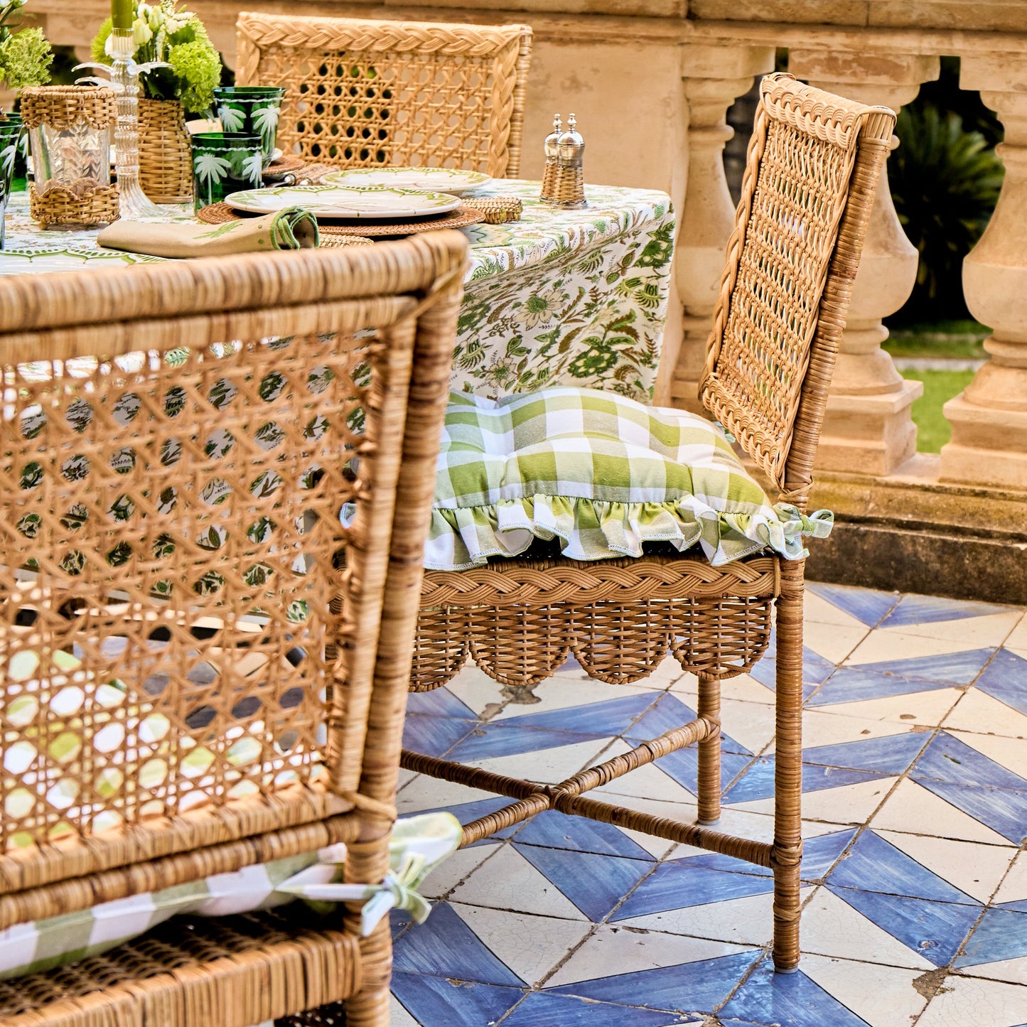 Bettina Scalloped Rattan Chair