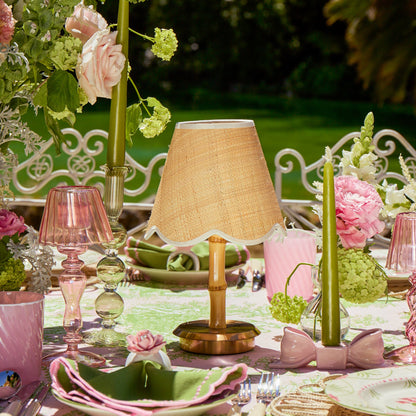 Petal Pink Ceramic Bow Candle Holders (Pair)
