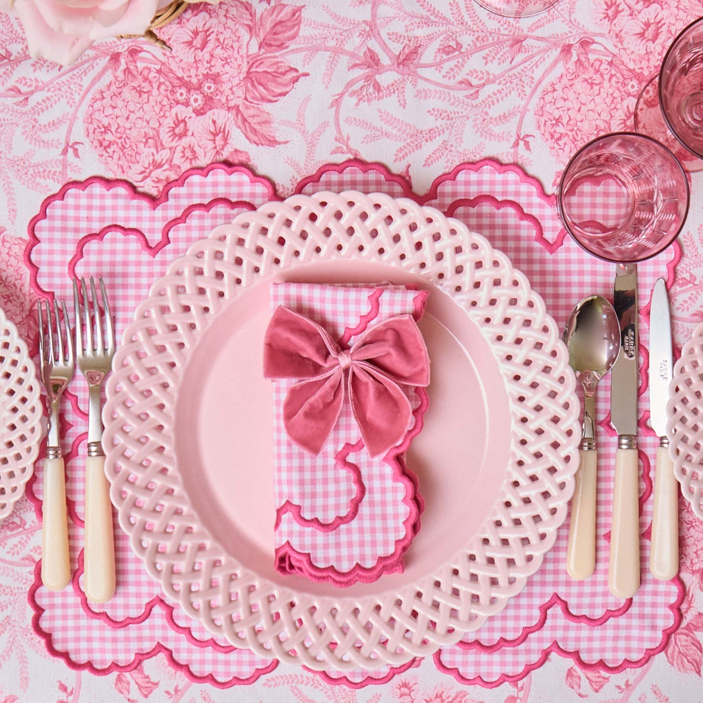 Petal Pink Lady Isabella's Garden Tablecloth