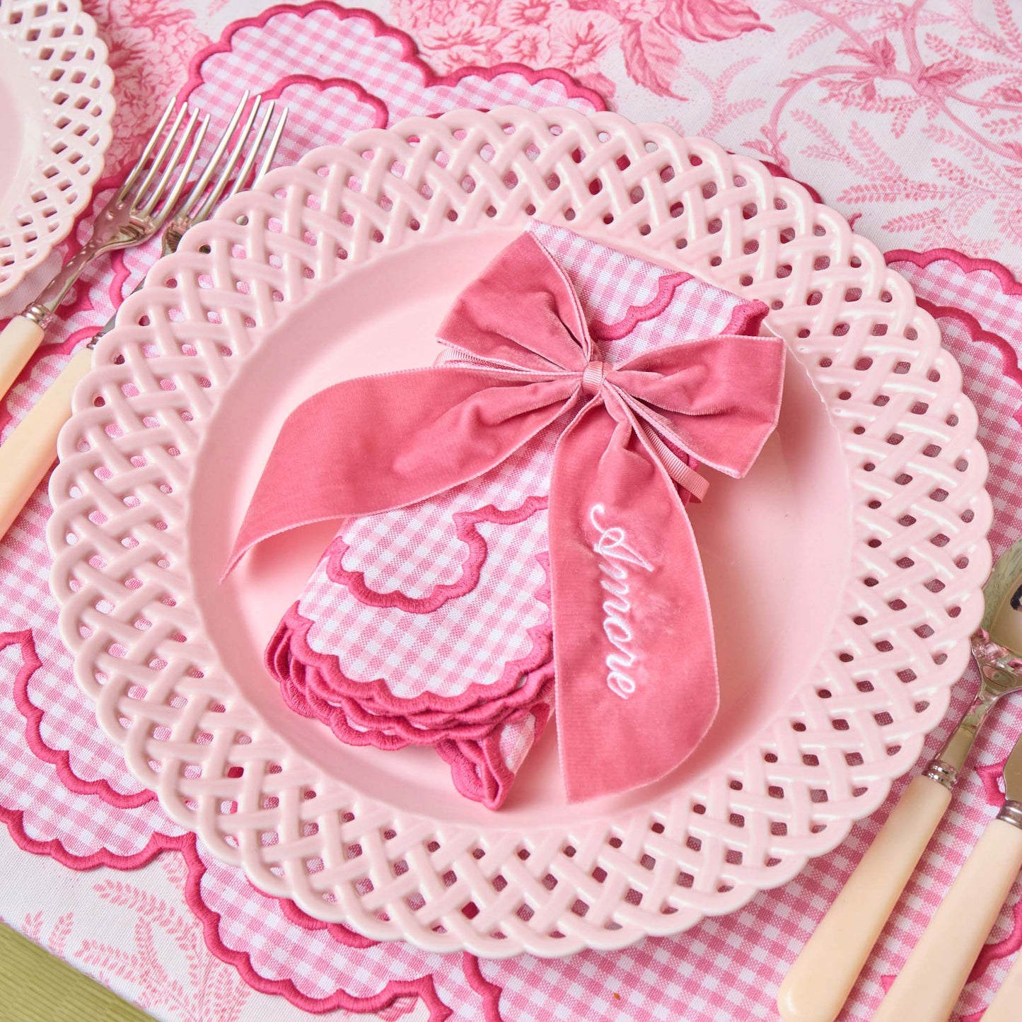 Dusty Pink Personalisable Bow