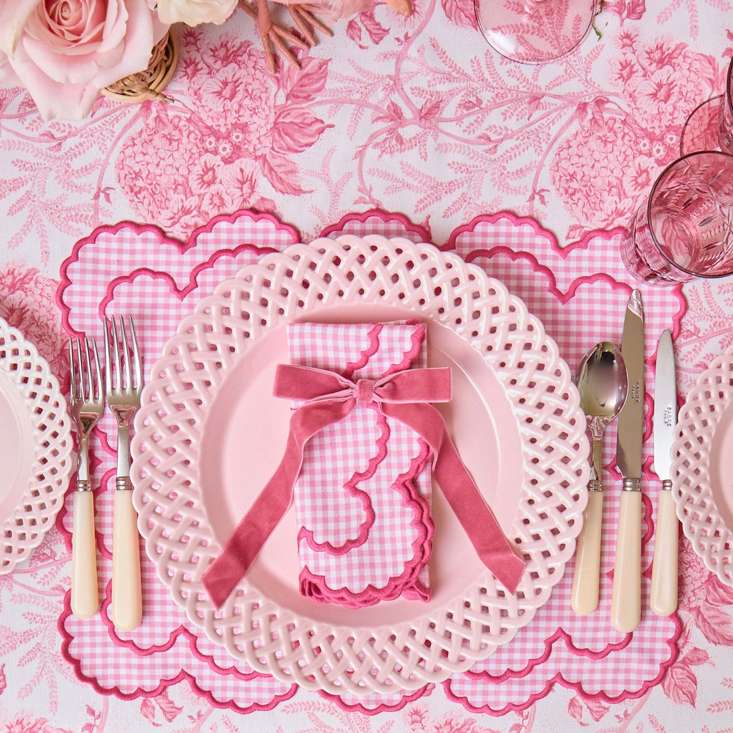 Pink Charlotte Gingham Napkins (Set of 4)