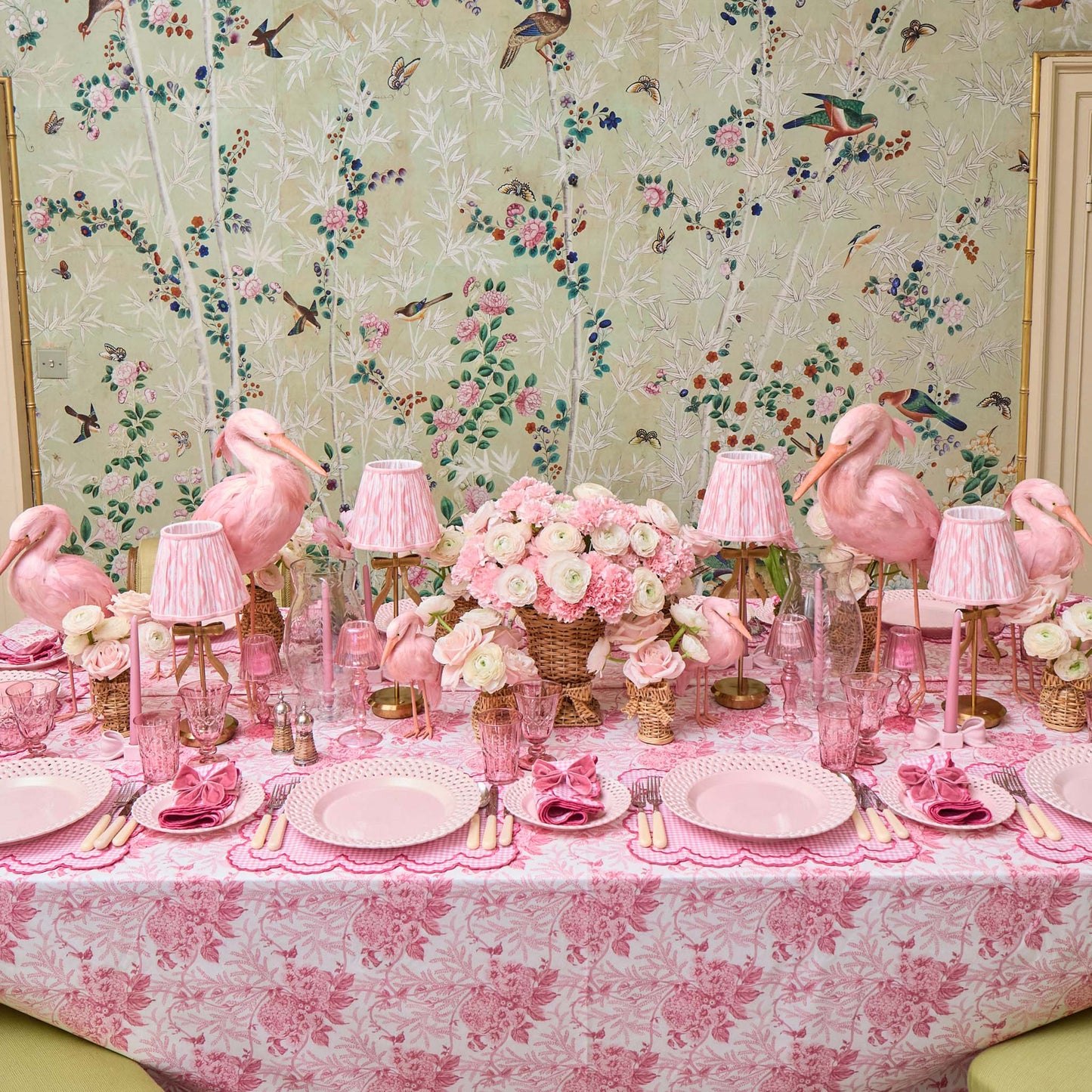 Pink Charlotte Gingham Placemats & Napkins (Set of 4)
