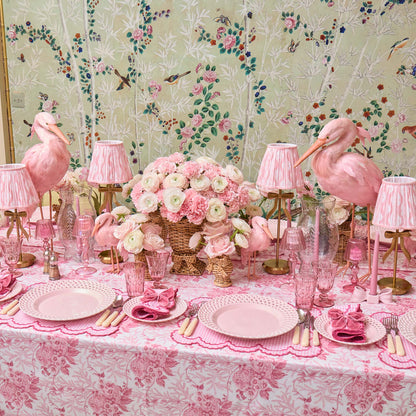 Petal Pink Ceramic Bow Candle Holders (Pair)