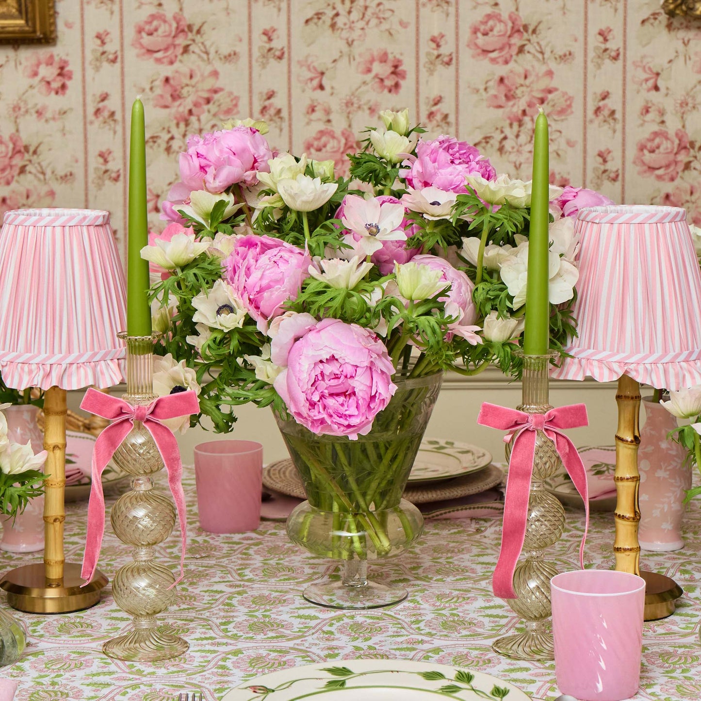 Pink Ribboned Camille Olive Candle Set