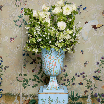 Blue Chinoiserie Tole Urn