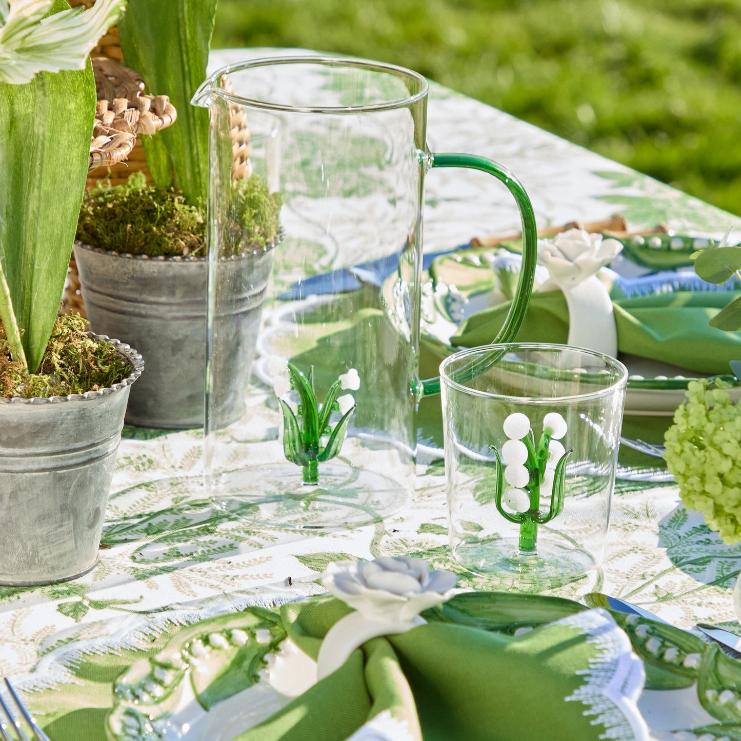 Lily of the Valley Glass Jug