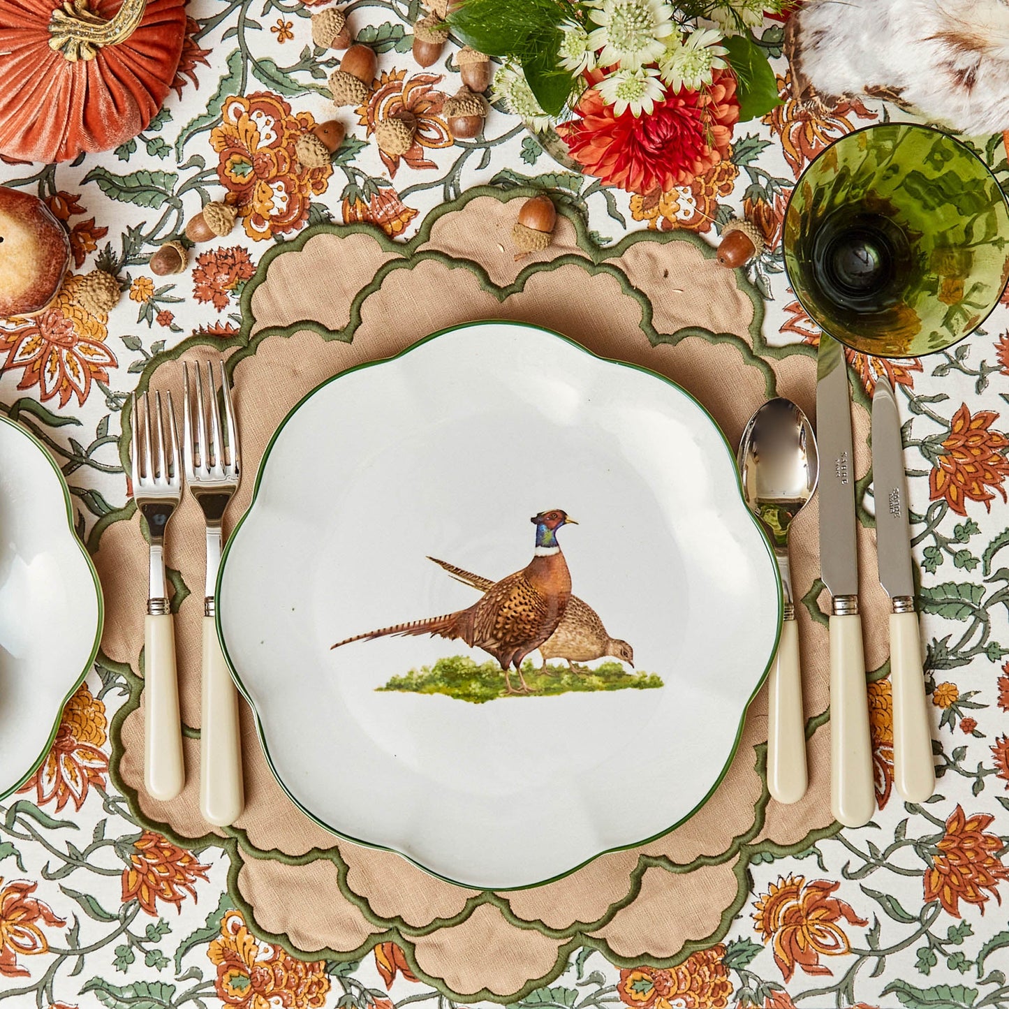 Sand & Green Lily Placemats (Set of 4)