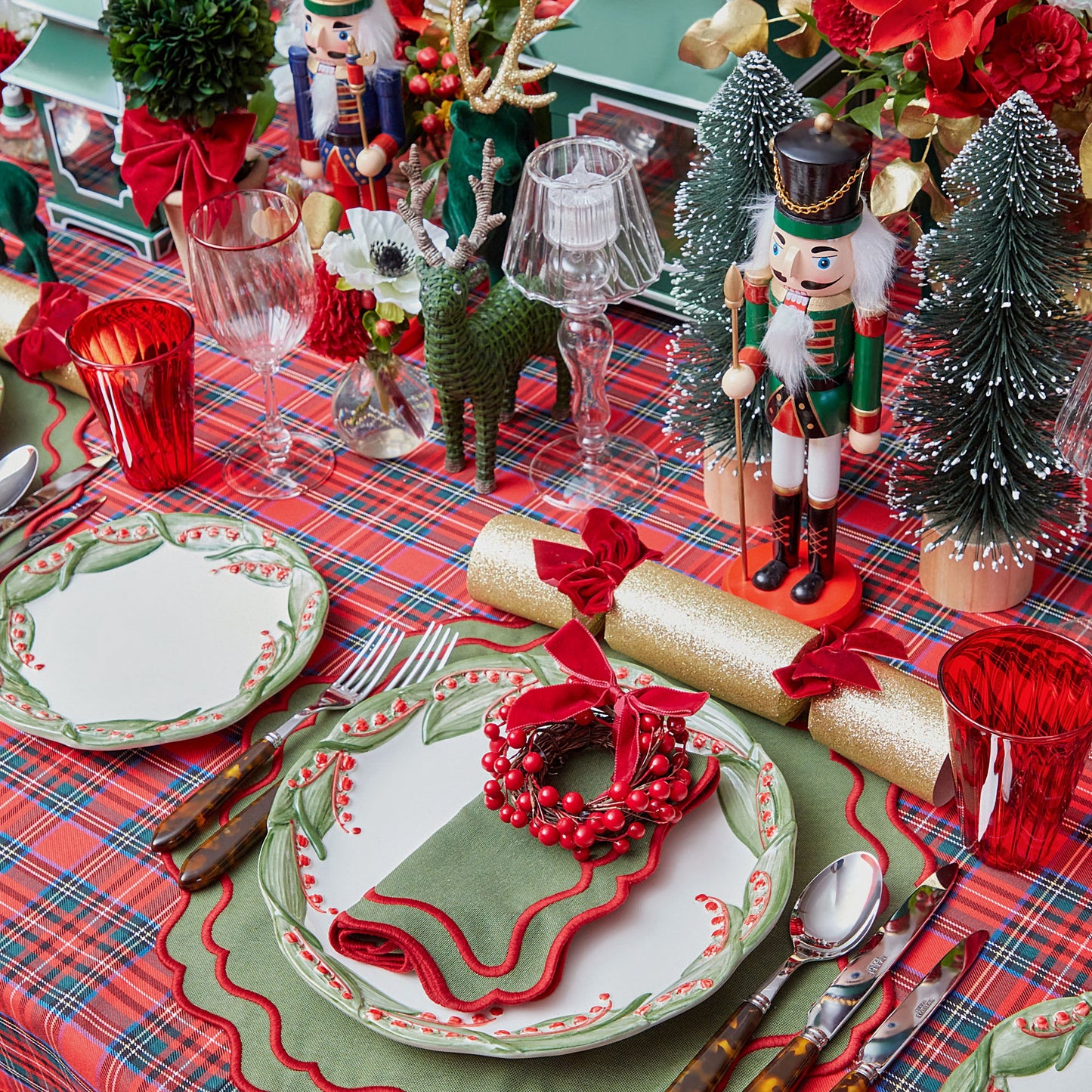 Green & Red Katherine Napkins (Set of 4)