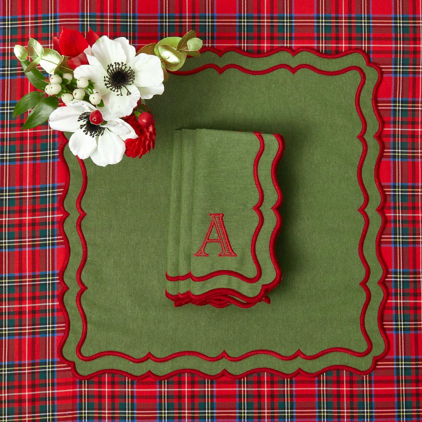 Green & Red Katherine Napkins (Set of 4)