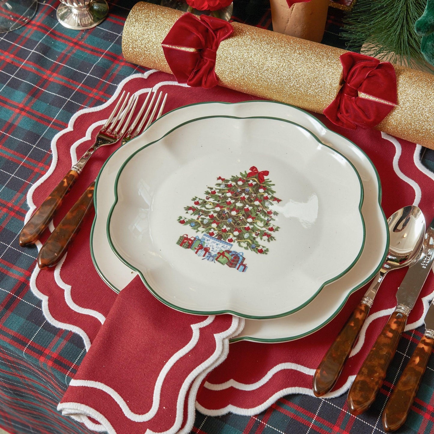 Berry Red Katherine Placemats & Napkins (Set of 4)