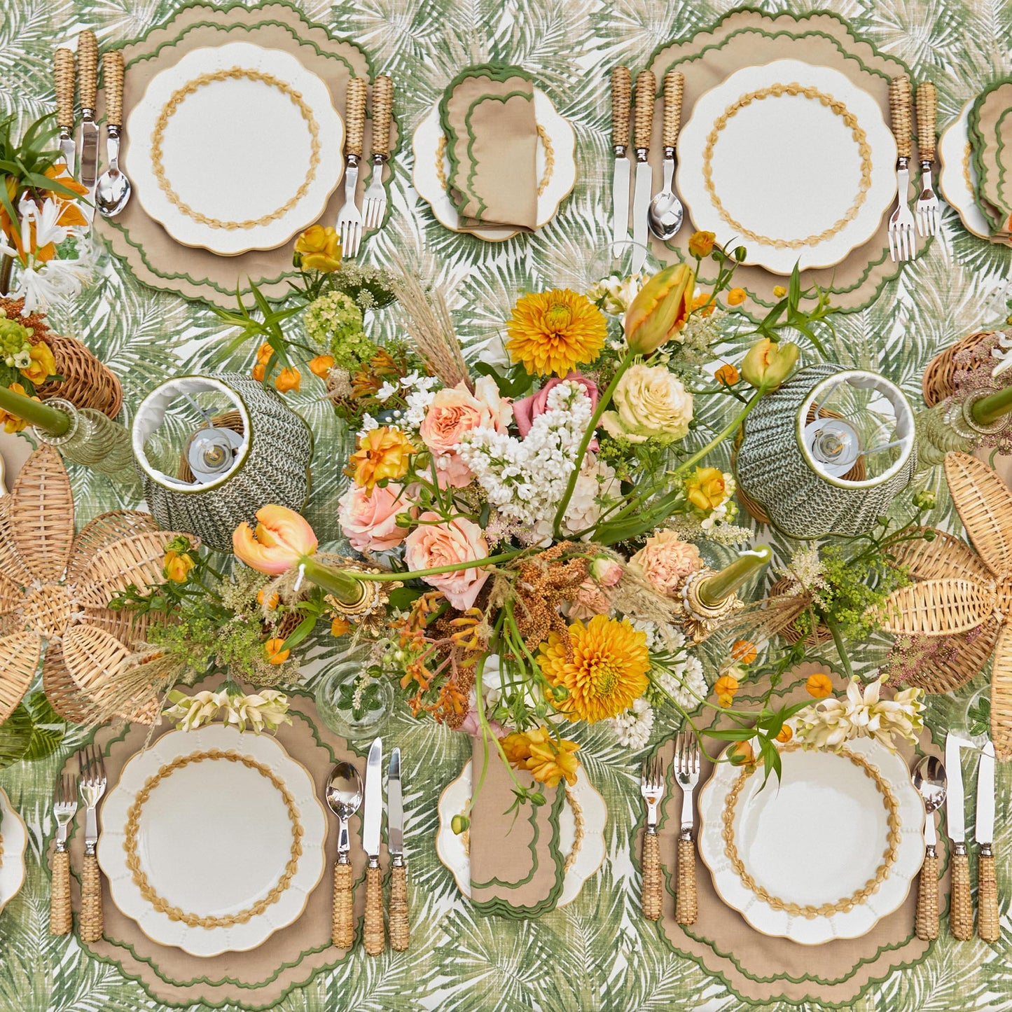 Green Palm Tablecloth