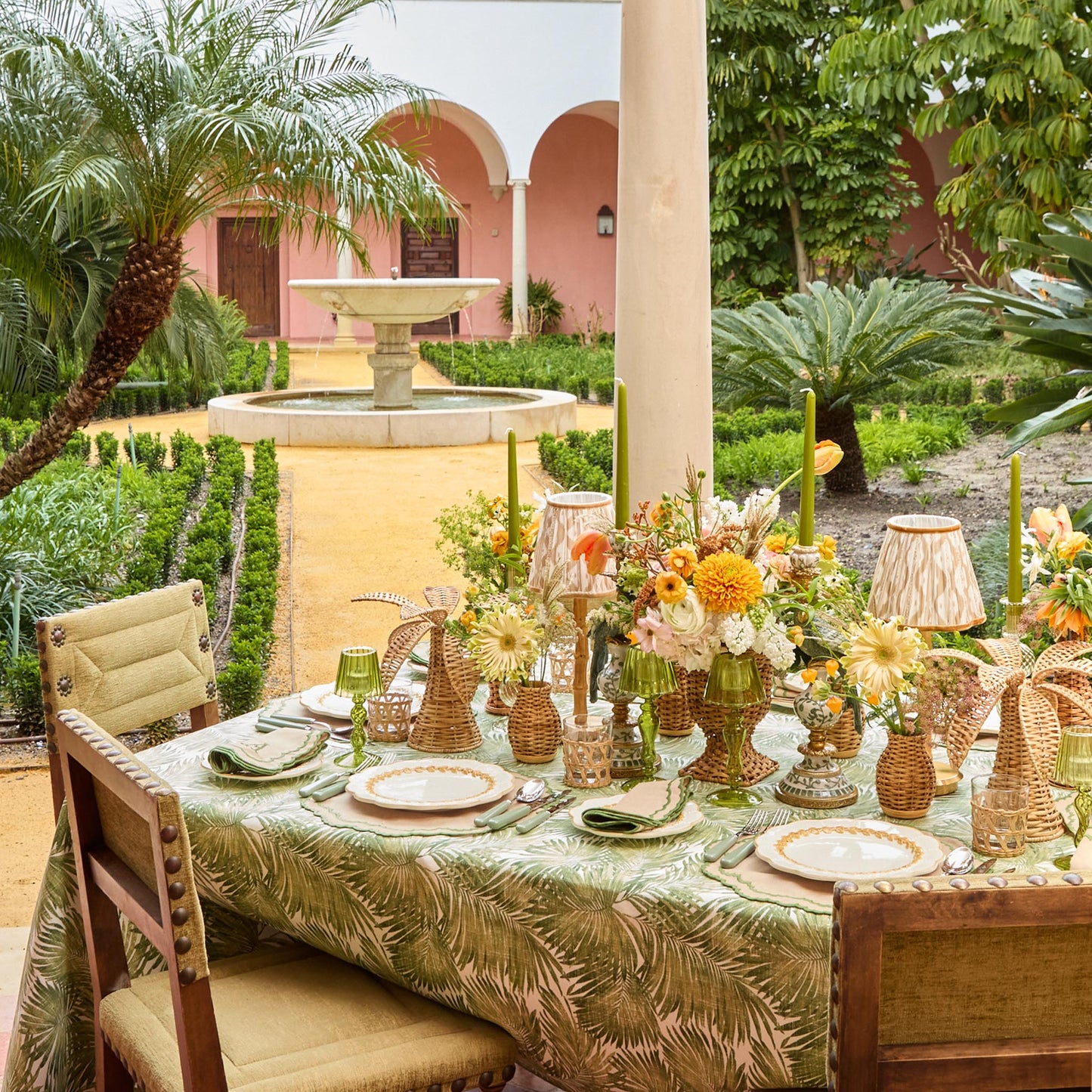 Green Palm Tablecloth