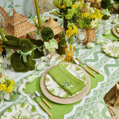 Green Lily of the Valley Linen Napkins (Set of 4)