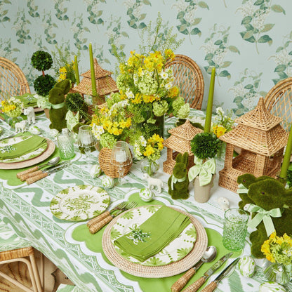 Green Lily of the Valley Linen Napkins (Set of 4)