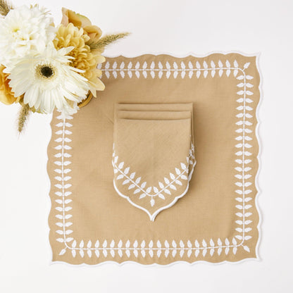Natural Laurel Placemats & Napkins (Set of 4)