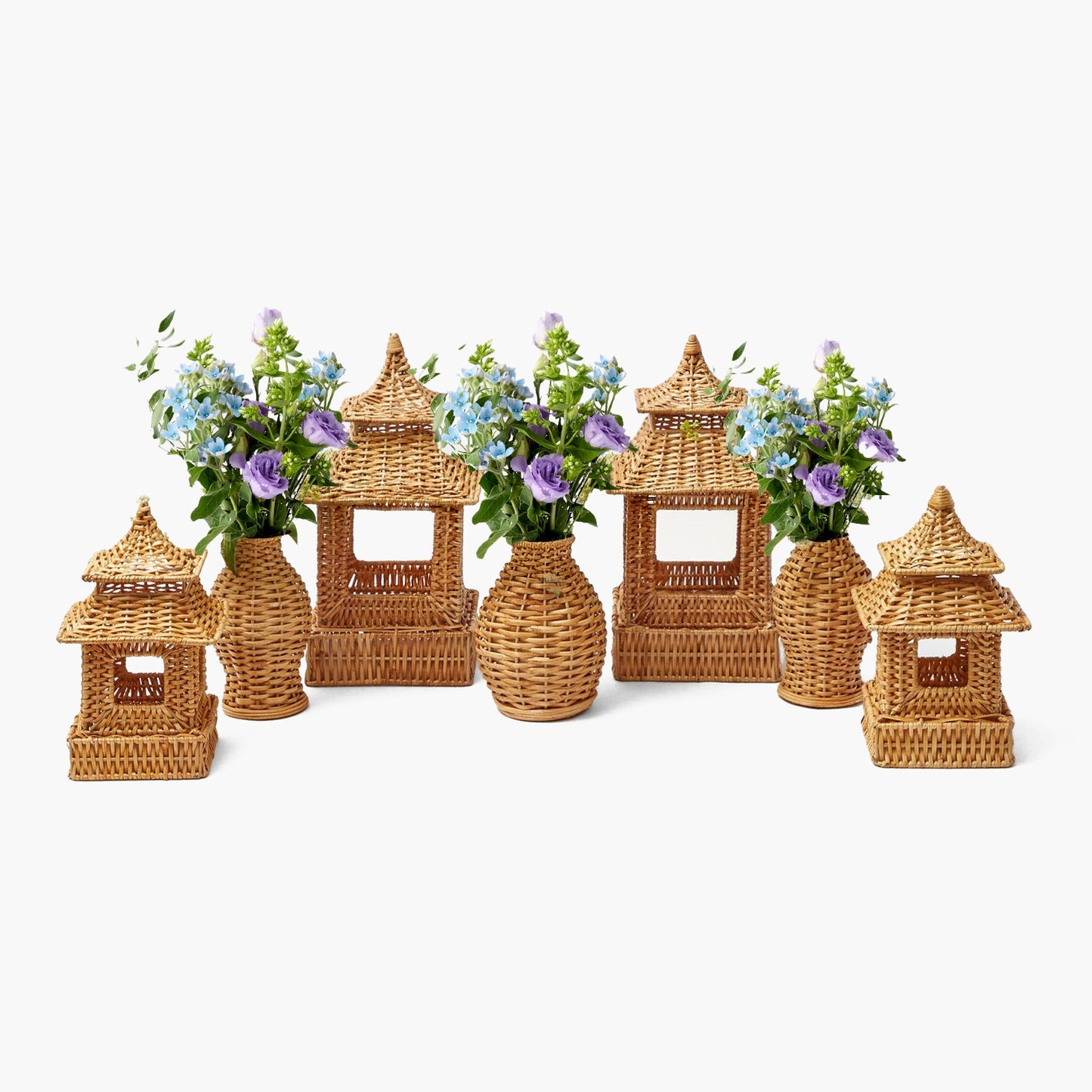 Natural Rattan Pagoda Decoration Set