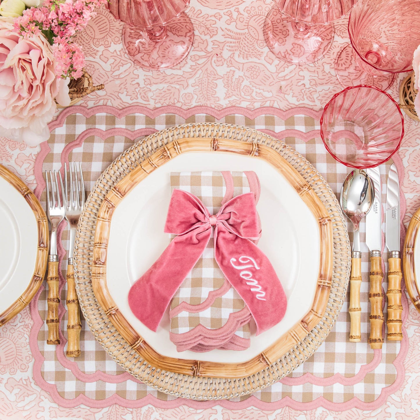 Dusty Pink Personalisable Bow
