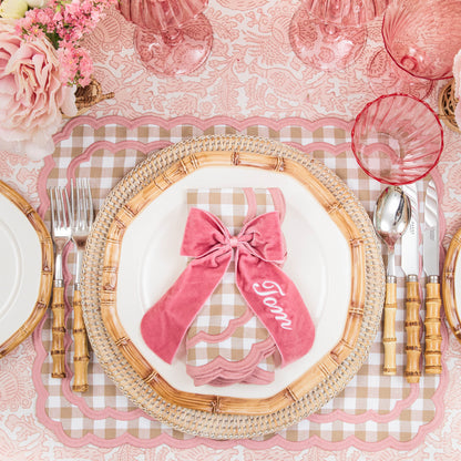Dusty Pink Personalisable Bow
