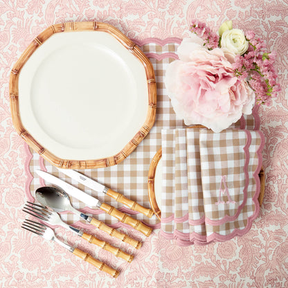 Geometric Bamboo Dinner Plate (Set of 4)