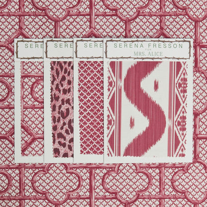 Raspberry Pink Bamboo Trellis Fabric