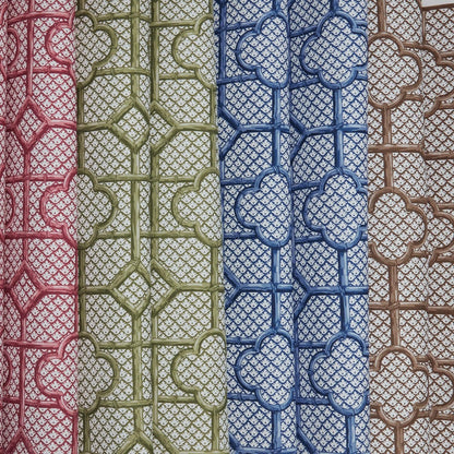 Raspberry Pink Bamboo Trellis Fabric