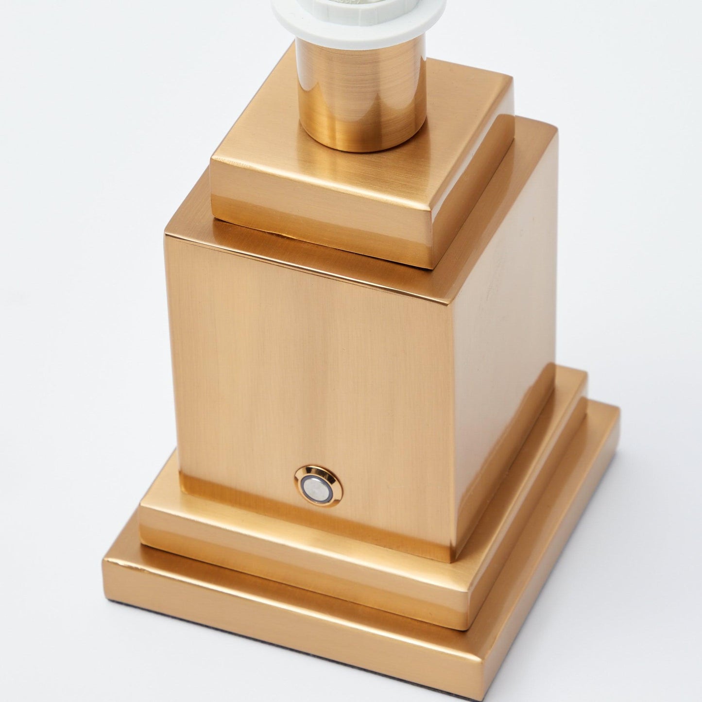 Square Rechargeable Lamp with Putty Lotus Shade (18cm)