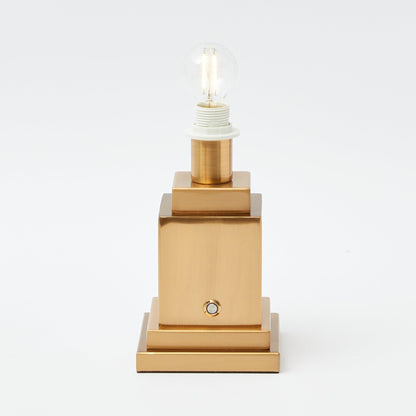 Square Rechargeable Lamp with Putty Ikat Shade (18cm)