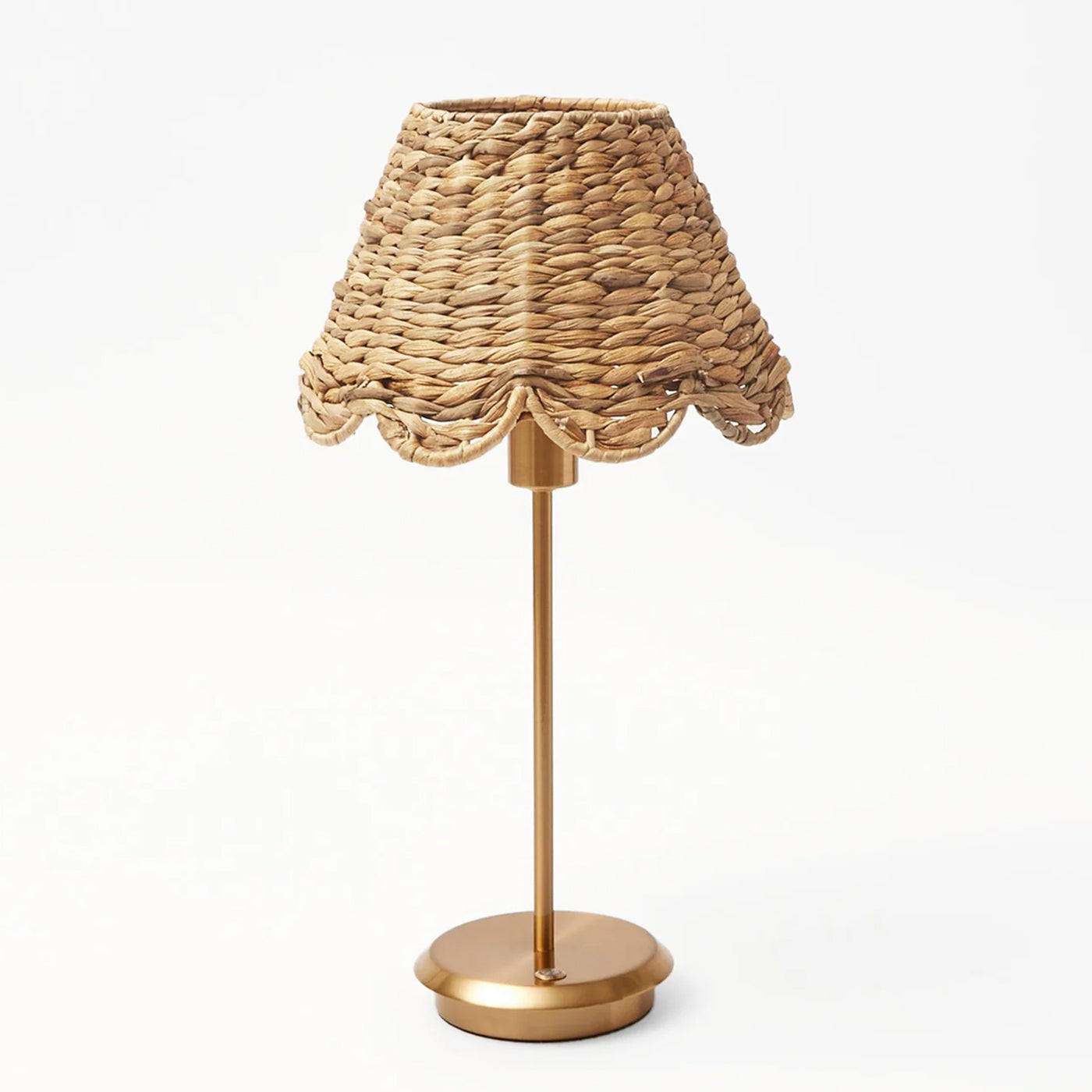Tall Rechargeable Lamp with Natural Seagrass Shade (24cm)
