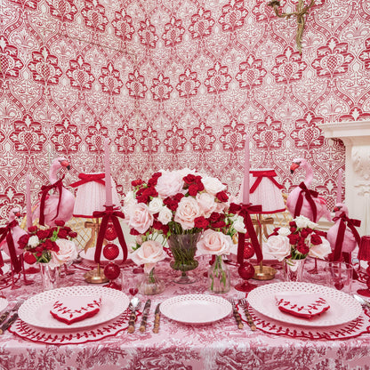 Pink & Red Laurel Napkins (Set of 4)