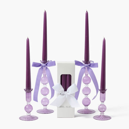 Eden Purple Ribboned Candle Set