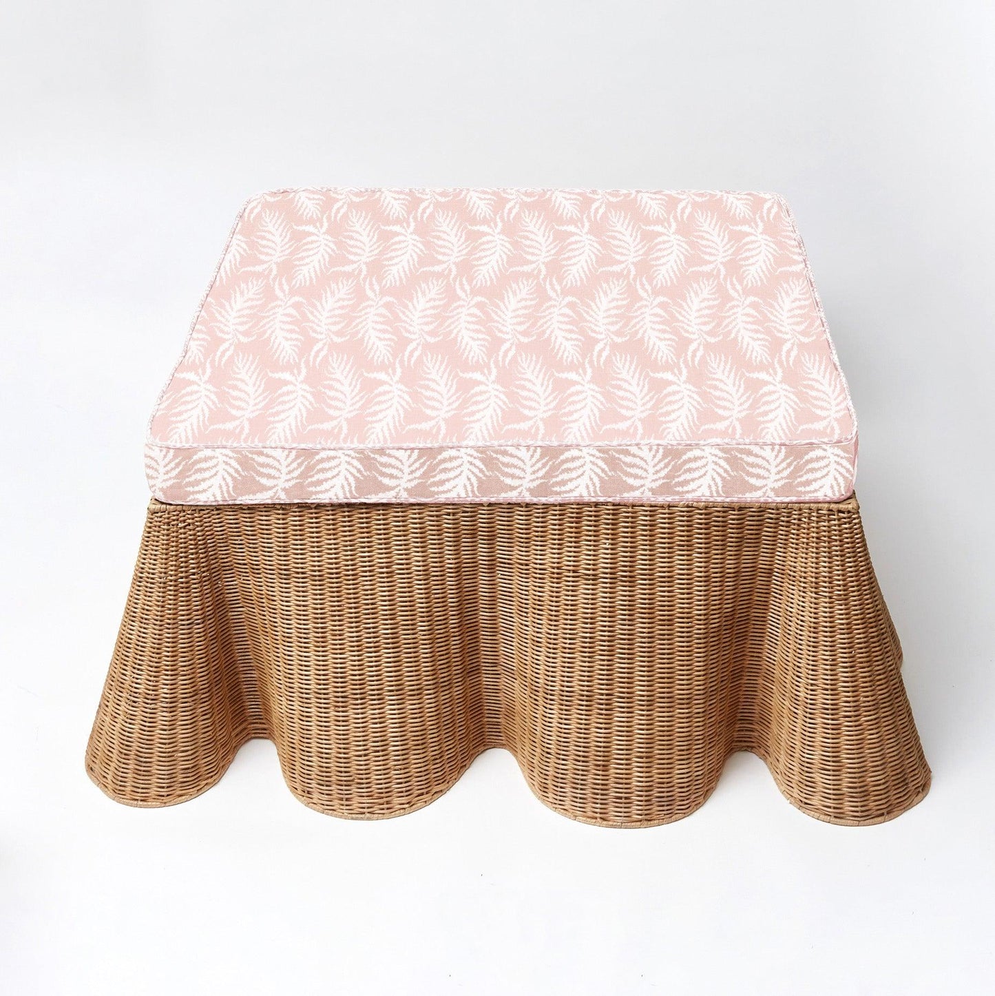 Vivienne Rattan Scalloped Ottoman