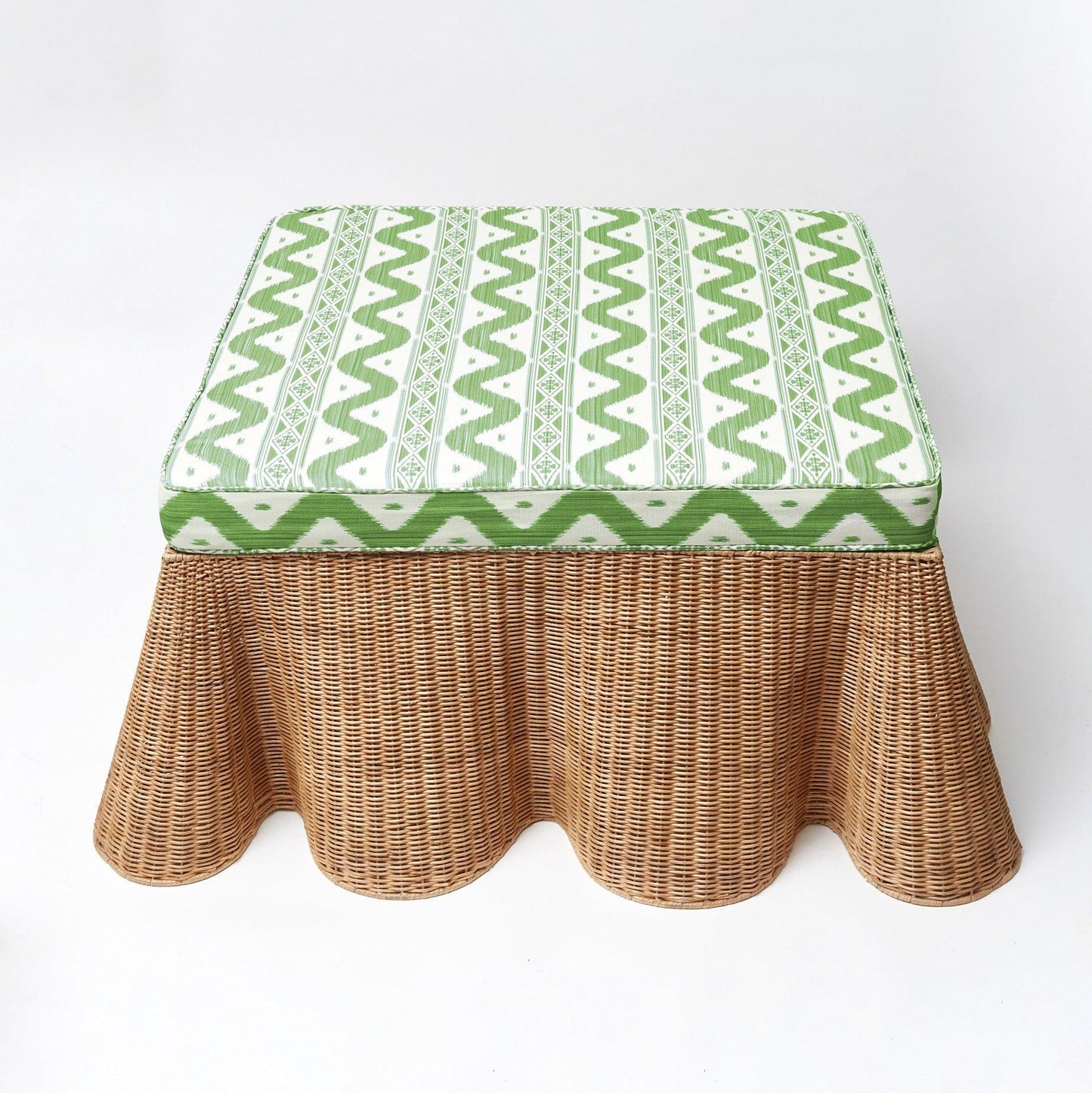 Vivienne Rattan Scalloped Ottoman
