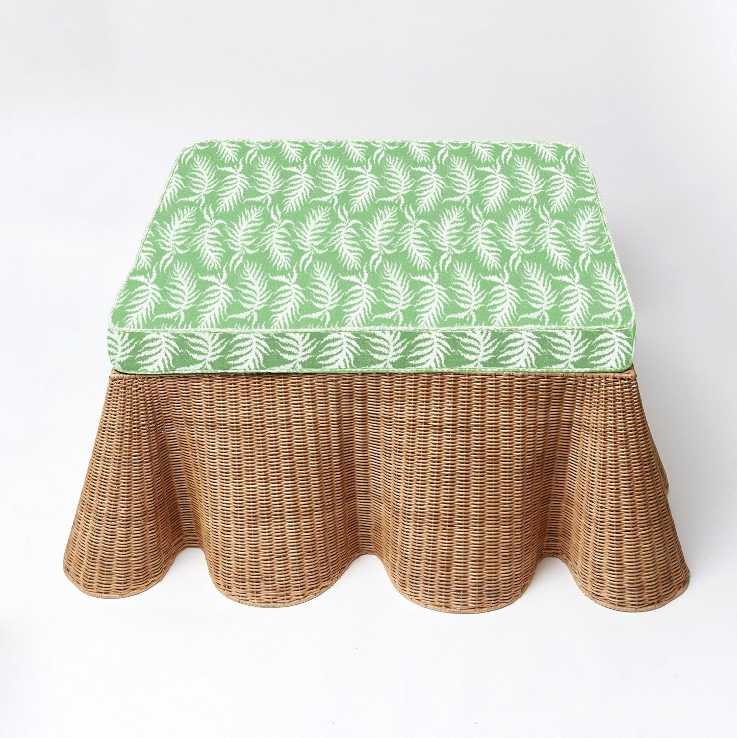 Vivienne Rattan Scalloped Ottoman