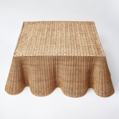 Vivienne Rattan Scalloped Ottoman