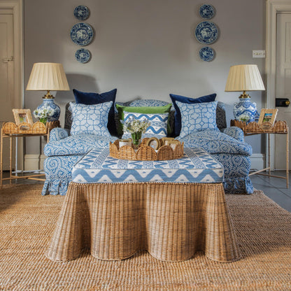 Vivienne Rattan Scalloped Ottoman