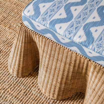 Vivienne Rattan Scalloped Ottoman