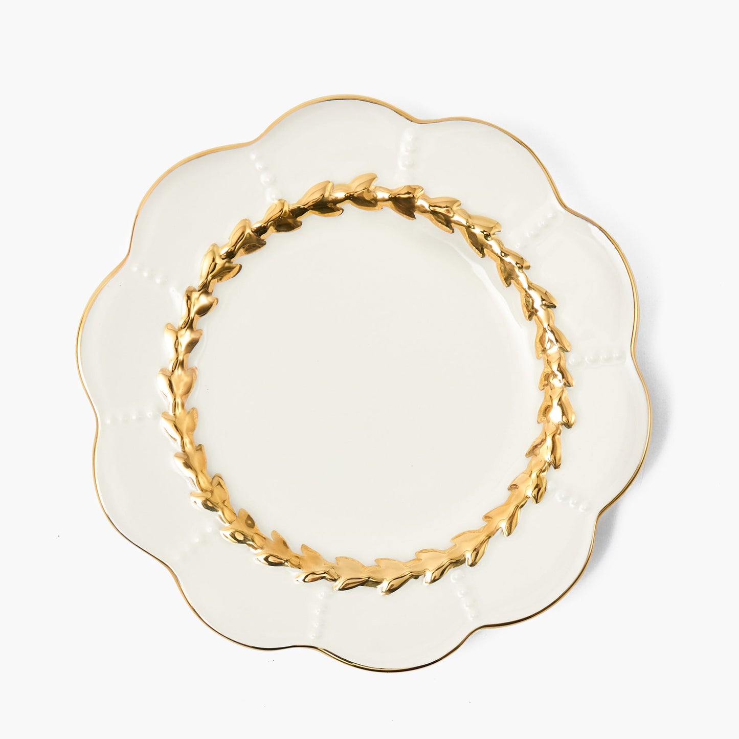 Gold Laurel Dinner & Starter Plates (Set of 8)
