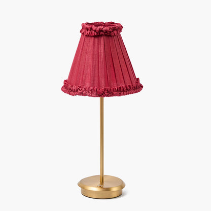 Burgundy Frilled Silk Lampshade (18cm)